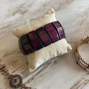 🪞 pink agate natural gemstone cuff bracelet